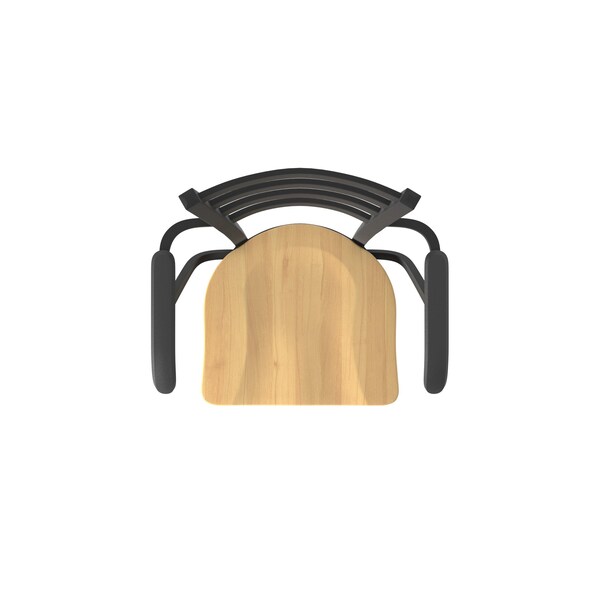 Holland Bar Stool Co Jackie with Arms 25 in. Swivel Counter Stool with Black Wrinkle Finish and Natural Maple Seat - 415