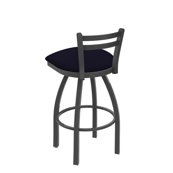Holland Bar Stool Co 25" Low Back Swivel Counter Stool, Pewter Finish, Canter Twilight Seat - 41125PW002