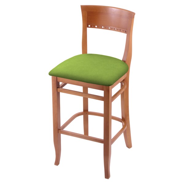 Holland Bar Stool Co 25" Counter Stool, Medium Finish, Canter Kiwi Green Seat - 316025MED009