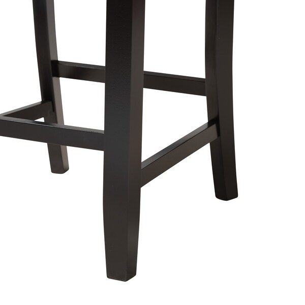 Baxton Studio Abigail Modern Beige Fabric and Dark Brown Finished Wood 2-Piece Counter Stool Set, PR - 230-2PC-13192-ZORO