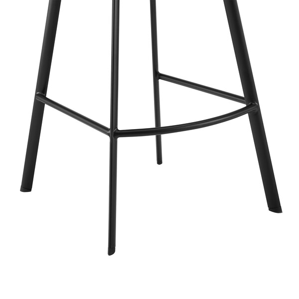 Armen Living Carise Black Faux Leather and Black Metal Swivel 26" Counter Stool - LCCABABLBL26