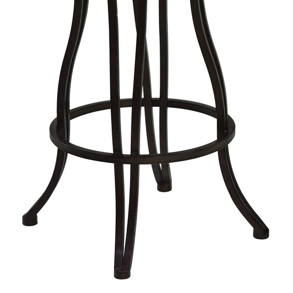 Armen Living Celeste 26" Counter Height Metal Swivel Barstool in Bandero Espresso Fabric and Auburn Bay Finish - LCCEBAES26