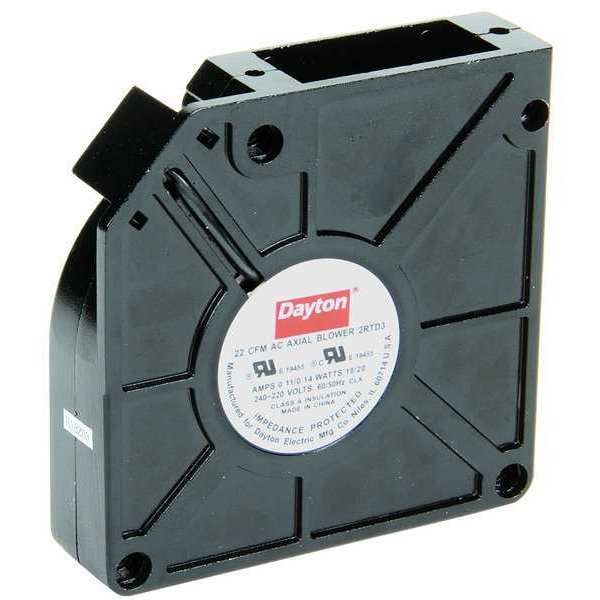 Dayton Axial Blower, Square, 230V AC, 1 Phase, Aluminum, 4 3/4 in W. - 2RTD3