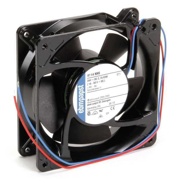 Ebm-Papst Standard Square Axial Fan, Square, 24V DC, Aluminum, 4 11/16 in W. - 4114NH6