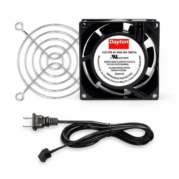 Dayton Square Axial Fan Kit, 120V AC, Cast Aluminum, 3 5/8 in W. - 786EV1