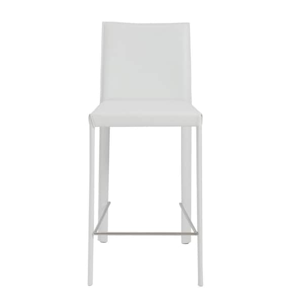Gfancy Fixtures Full Faux Leather Counter Stools White - Set of 2 - GF3721935