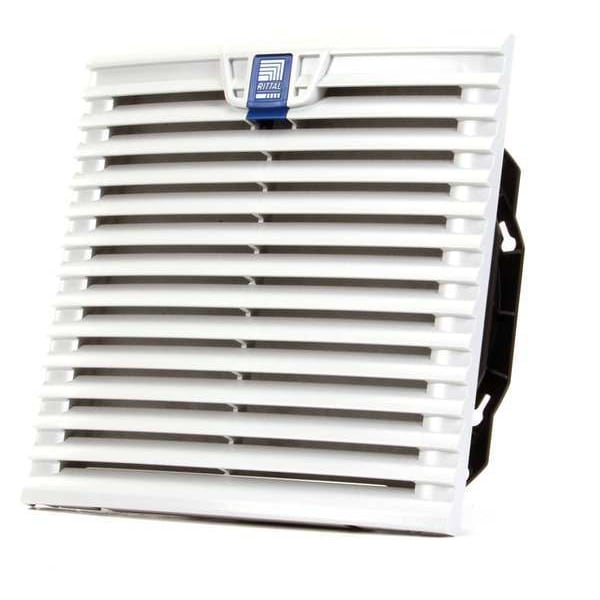 Rittal Wet-Location Square Axial Fan, Square, 24V DC, PBT Plastic, 10 1/8 in W. - 3240124