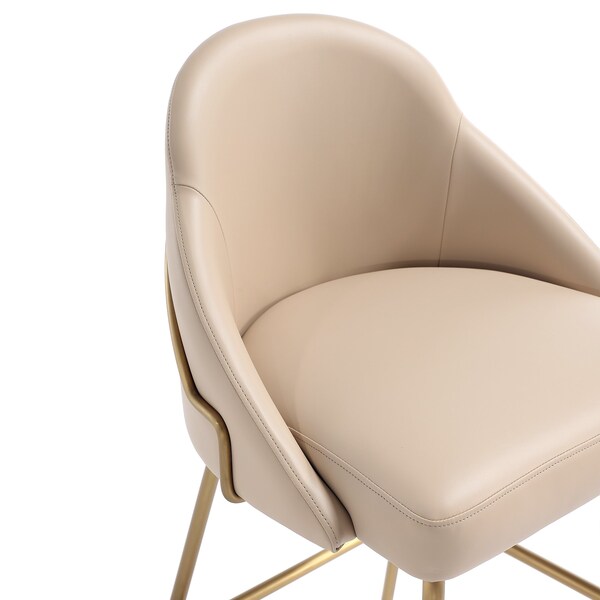 Manhattan Comfort Gracie Counter Stool  in Tan and Gold - Set of 2 - 2-CS019-GTN