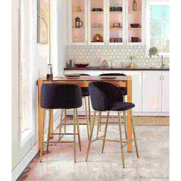 Lumisource Fran Counter Stool - Set of 2 PR - B26-FRAN AUVBK2