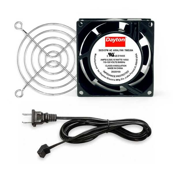 Dayton Square Axial Fan Kit, 120V AC, Cast Aluminum, 3 1/8 in W. - 786EU8