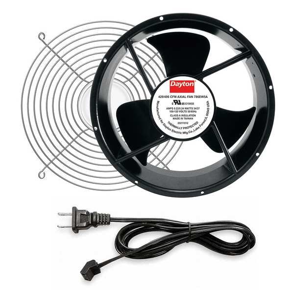 Dayton Axial Fan Kit 3 1/2 in D, 120V AC, 429/496 cfm - 786EW5