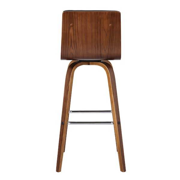 Armen Living Vienna 26" Swivel Counter Stool in Walnut Wood Finish with Gray Faux Leather - LCVIBAGRWA26