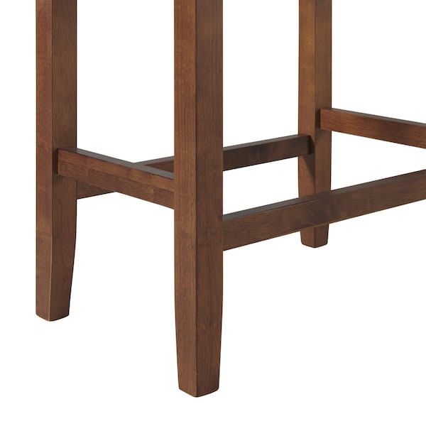 Alaterre Furniture Madison Backless Counter Height Stool True Walnut Finish with Cognac PU - AVMA2120