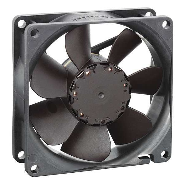 Ebm-Papst Axial Fan, Square, 24V DC, 1 Phase, PBT Plastic, 3 3/16 in W. - 8414NMU