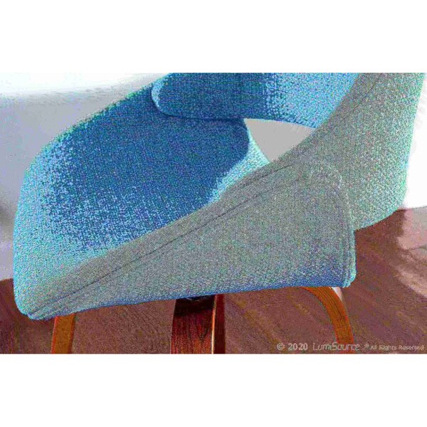 Lumisource Fabrico Counter Stool in Walnut and Blue Noise Fabric, PK 2 - B26-FBCO2X WLBU2