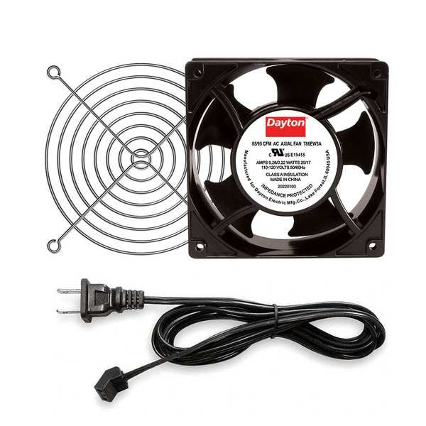 Dayton Square Axial Fan Kit, 120V AC, Cast Aluminum, 4 3/4 in W. - 786EW3