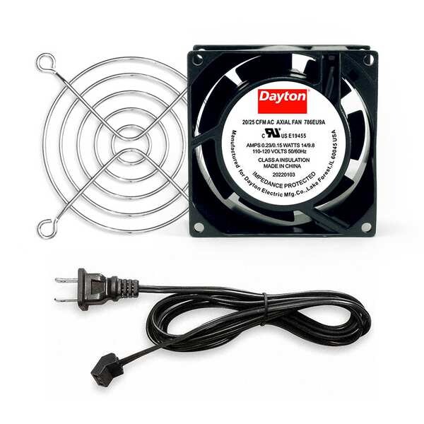 Dayton Square Axial Fan Kit, 120V AC, Cast Aluminum, 3 1/8 in W. - 786EU9
