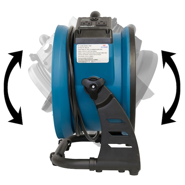 Xpower Axial Air Mover, Power Outlets, 1100 CFM, 115, 1100 cfm, 14.2 W. - P-21AR