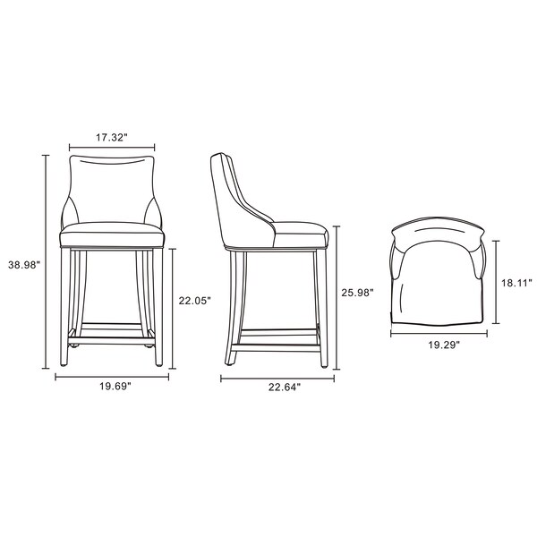 Manhattan Comfort Shubert Counter Stool in Tan - CS016-TN