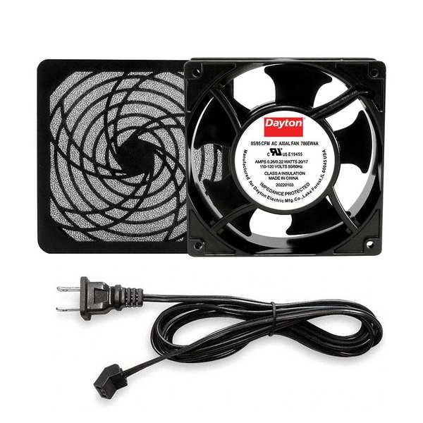 Dayton Square Axial Fan Kit, 120V AC, Cast Aluminum, 4 3/4 in W. - 786EW4