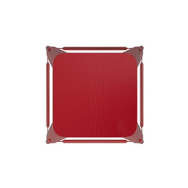 Flash Furniture 24" Red Metal Stool-Red Poly Seat - CH-31320-24-RED-PL2R-GG