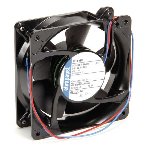 Ebm-Papst Axial Fan, Square, 24V DC, Aluminum, 4 11/16 in W. - 4114NH5