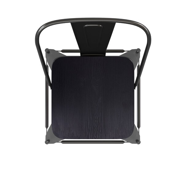 Flash Furniture 24" Black Metal Counter Stool-Black Poly Seat - CH-31320-24GB-BK-PL2B-GG