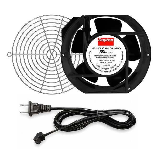 Dayton Oblong Axial Fan Kit, 120V AC, Cast Aluminum, 6 3/4 in W. - 786EW7