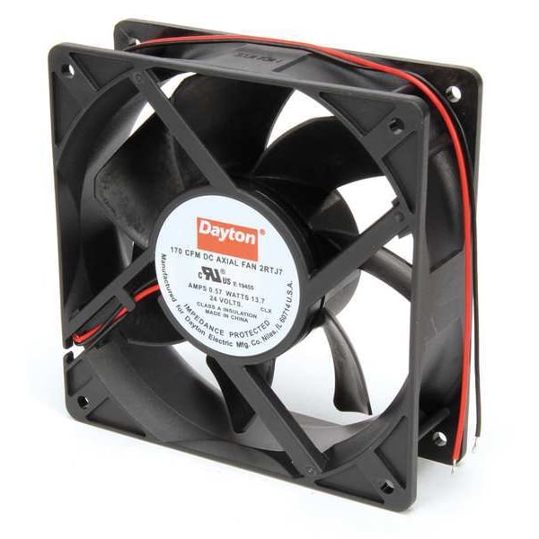 Dayton Axial Fan, Square, 24V DC, - Phase, PBT Plastic, 4 11/16 in W. - 2RTJ7