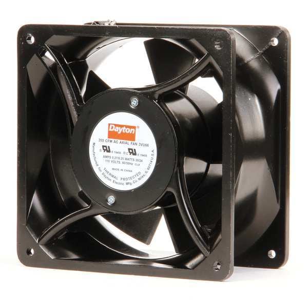 Dayton Standard Square Axial Fan, Square, 115V AC, 1 Phase, Cast Aluminum, 6 15/16 in W. - 3VU66