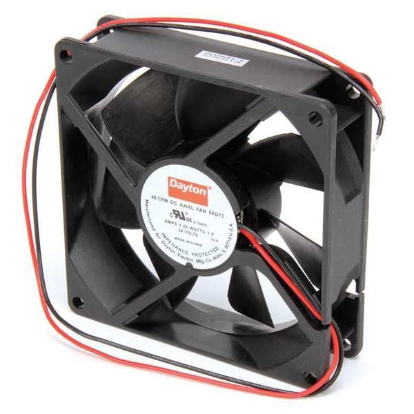 Dayton Axial Fan, Square, 24V DC, - Phase, PBT Plastic, 3 5/8 in W. - 6KD73