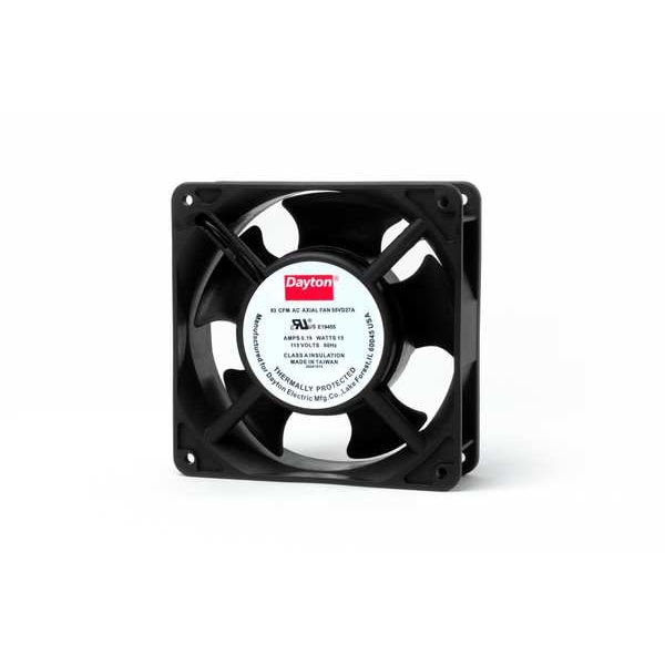 Dayton Standard Square Axial Fan, 115V AC, PBT Plastic, 4 11/16 in W. - 55VD27