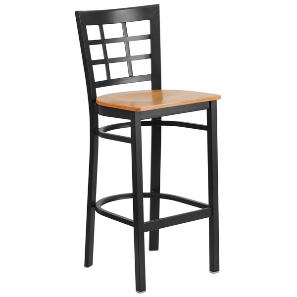 Flash Furniture Restaurant Stool, Window Bck, Natural Sea - XU-DG6R7BWIN-BAR-NATW-GG