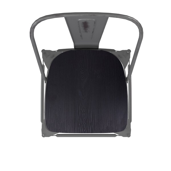 Flash Furniture Clear Coat Metal Counter Stool & Black Poly Seat - XU-DG-TP001B-24-PL1B-GG
