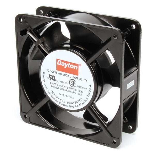 Dayton Axial Fan, Square, 230V AC, 1 Phase, Cast Aluminum, 4 11/16 in W. - 3LE74