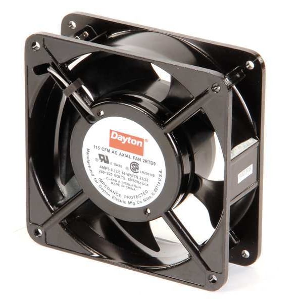 Dayton Axial Fan, Square, 230V AC, 1 Phase, Aluminum, 4 11/16 in W. - 2RTD9