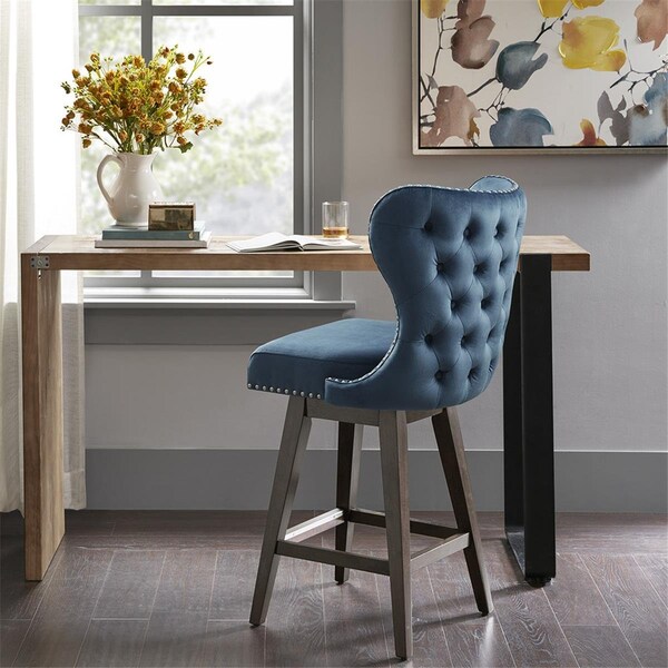 Madison Park Dark Blue Hancock Swivel Counter Stool - MP104-1047