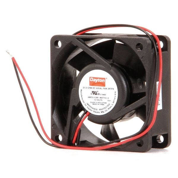 Dayton Axial Fan, Square, 12V DC, - Phase, PBT Plastic, 2 3/8 in W. - 2RTF9