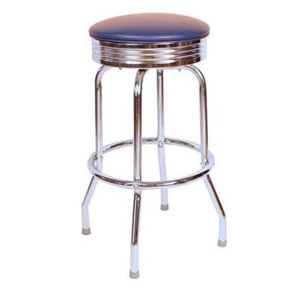 Richardson Seating Corp Richardson Seating Corp 19715BLU-24 19715- 24 in. Floridian Swivel Counter Stool; Blue - Chrome - 19715BLU-24
