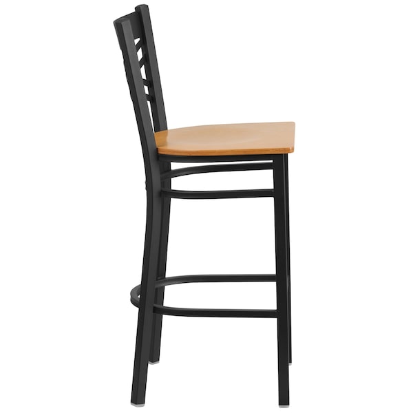 Flash Furniture Restaurant Stool, X Back, Natural Seat - XU-6F8BXBK-BAR-NATW-GG