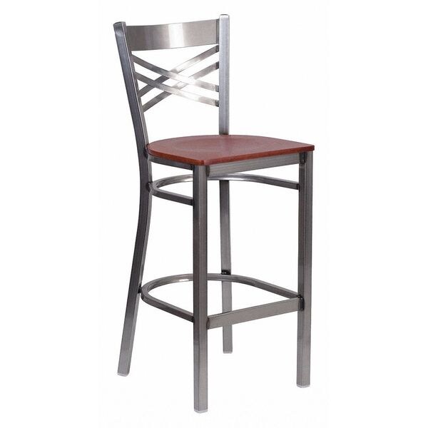 Flash Furniture Restaurant Barstool, Metal X Bck, Chy Woo - XU-6F8B-CLR-BAR-CHYW-GG