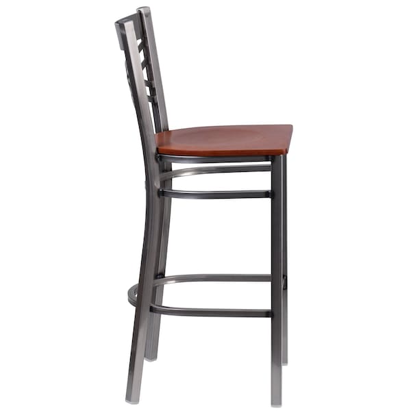 Flash Furniture Restaurant Barstool, Metal X Bck, Chy Woo - XU-6F8B-CLR-BAR-CHYW-GG