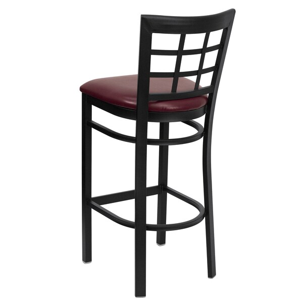 Flash Furniture Restaurant Stool, Window Back, Burg Seat - XU-DG6R7BWIN-BAR-BURV-GG