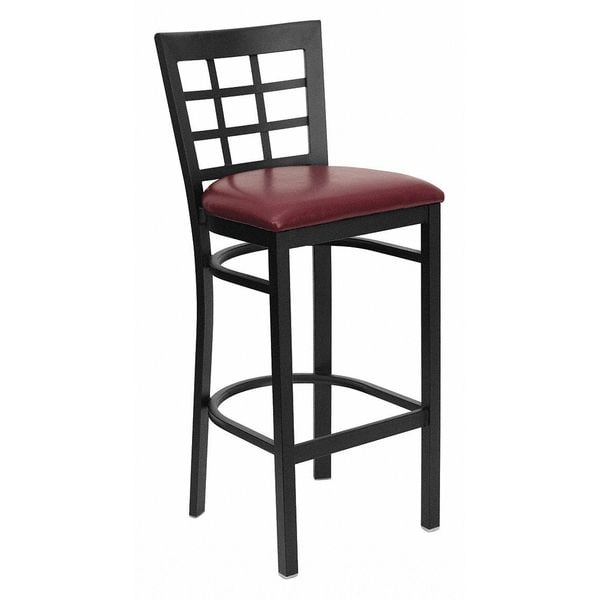 Flash Furniture Restaurant Stool, Window Back, Burg Seat - XU-DG6R7BWIN-BAR-BURV-GG