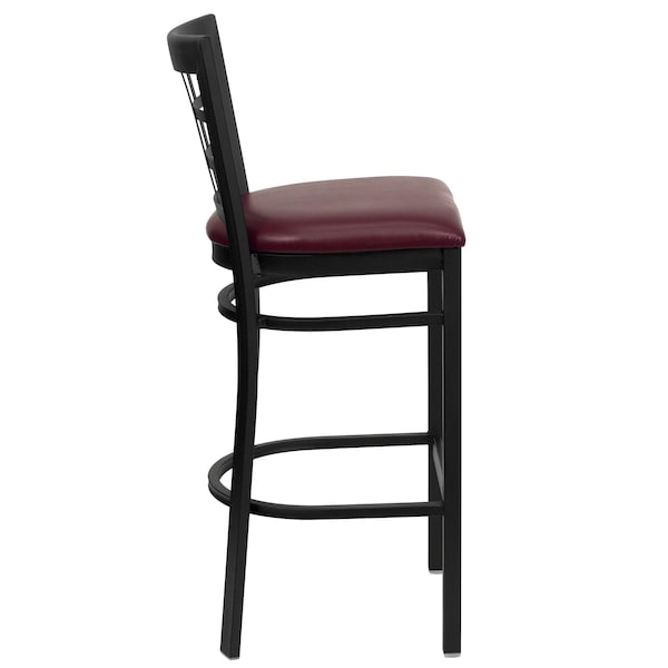Flash Furniture Restaurant Stool, Window Back, Burg Seat - XU-DG6R7BWIN-BAR-BURV-GG