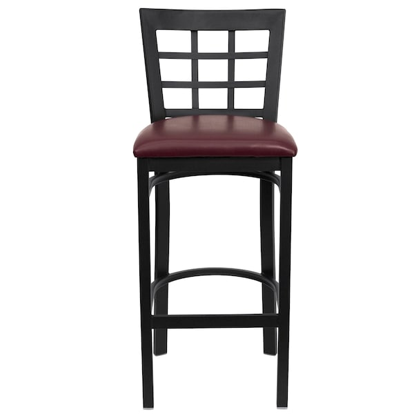 Flash Furniture Restaurant Stool, Window Back, Burg Seat - XU-DG6R7BWIN-BAR-BURV-GG