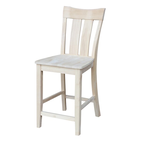 International Concepts Ava Counter Height Stool, 24" Seat Height, Unfinished - S-132