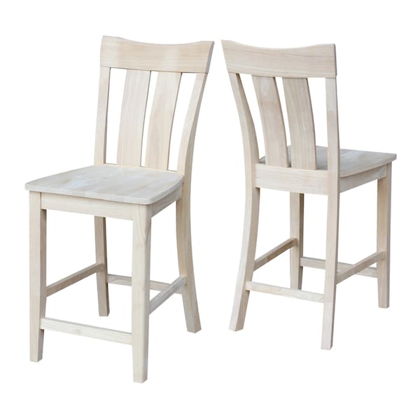 International Concepts Ava Counter Height Stool, 24" Seat Height, Unfinished - S-132