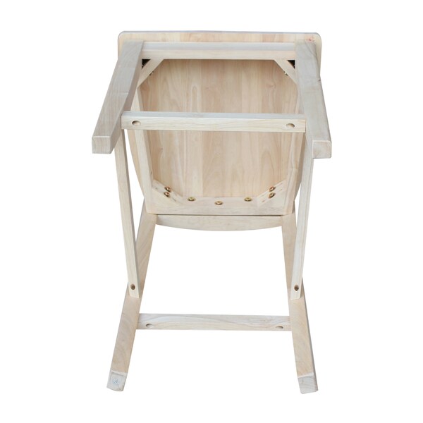 International Concepts Ava Counter Height Stool, 24" Seat Height, Unfinished - S-132