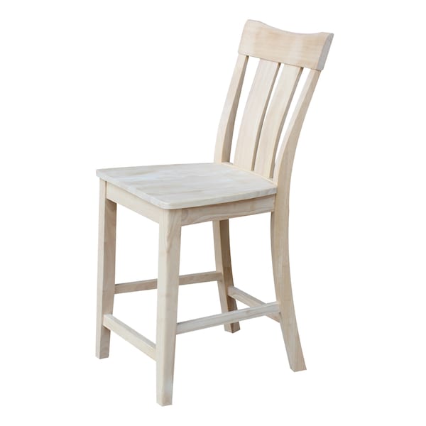 International Concepts Ava Counter Height Stool, 24" Seat Height, Unfinished - S-132